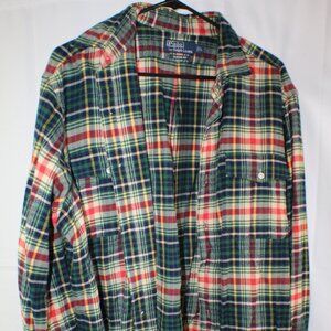 Polo by Ralph Lauren Plaid Cotton Flannel Classic Fit Button-Up Shirt Size Large
